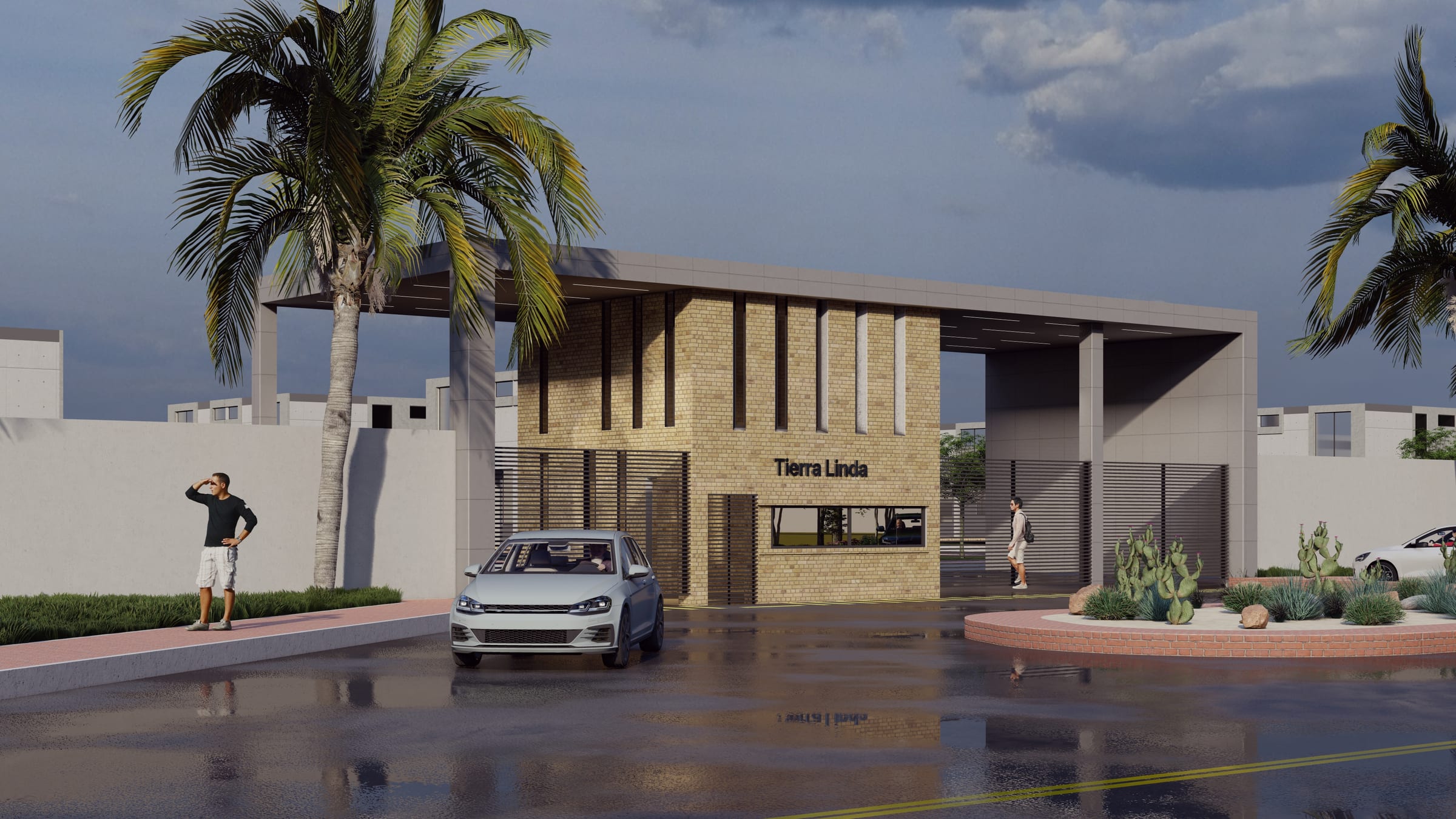 Paisajismo y diseño exterior portería conjunto en clima cálido — APLOSS Colombia